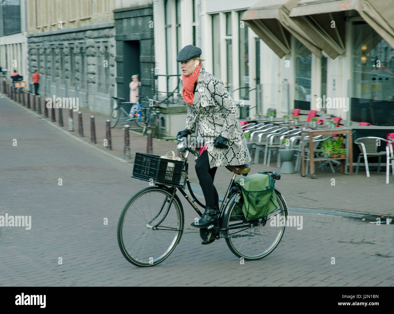 Cycliste Amsterdam Banque D'Images