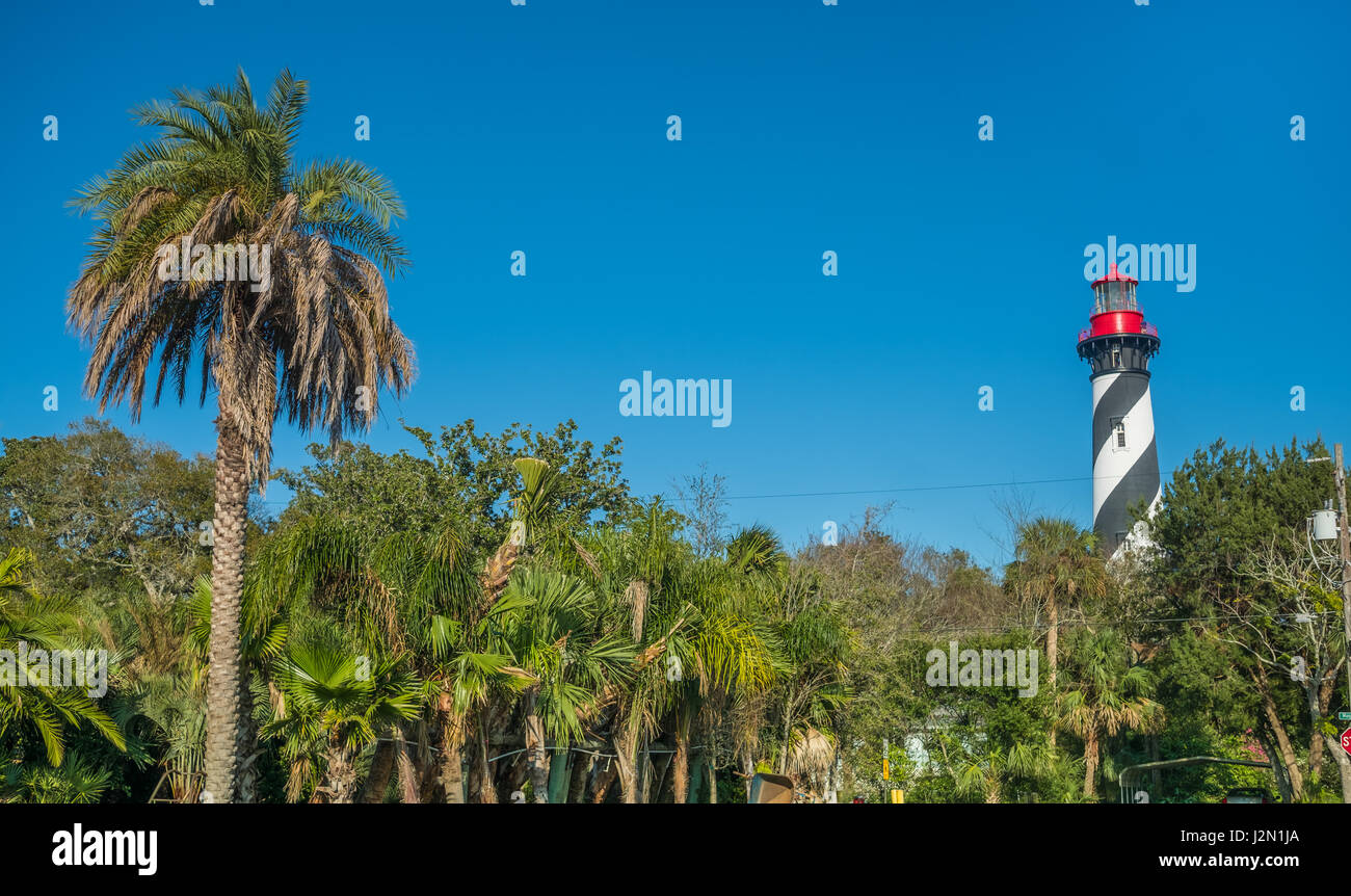 Phare de Saint Augustine (1874 - La lumière de saint Augustin) sur la station d'Anastasia Barrier Island, Floride, USA Banque D'Images