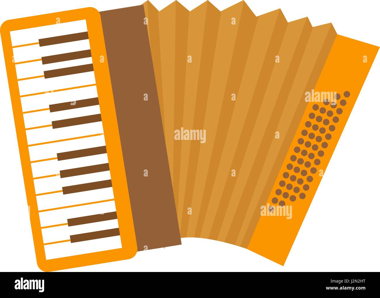 L'icône de l'accordéon, télévision cartoon style. Musical instrument isolé sur fond blanc. Illustration vectorielle, clip-art. Illustration de Vecteur