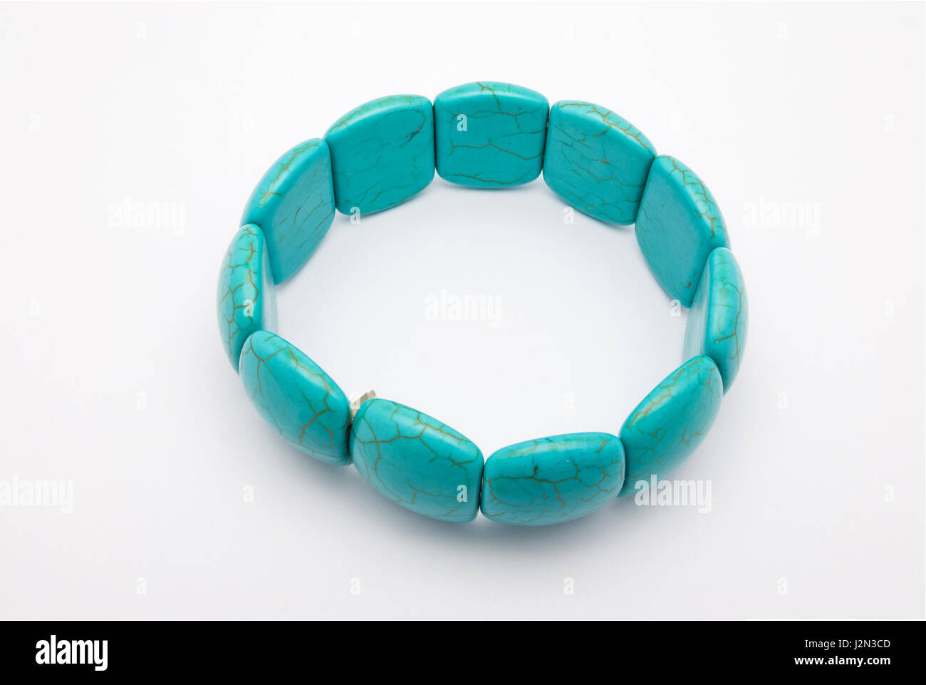 De forme ronde à gros plan Bracelet Turquoise turc, isolé Banque D'Images