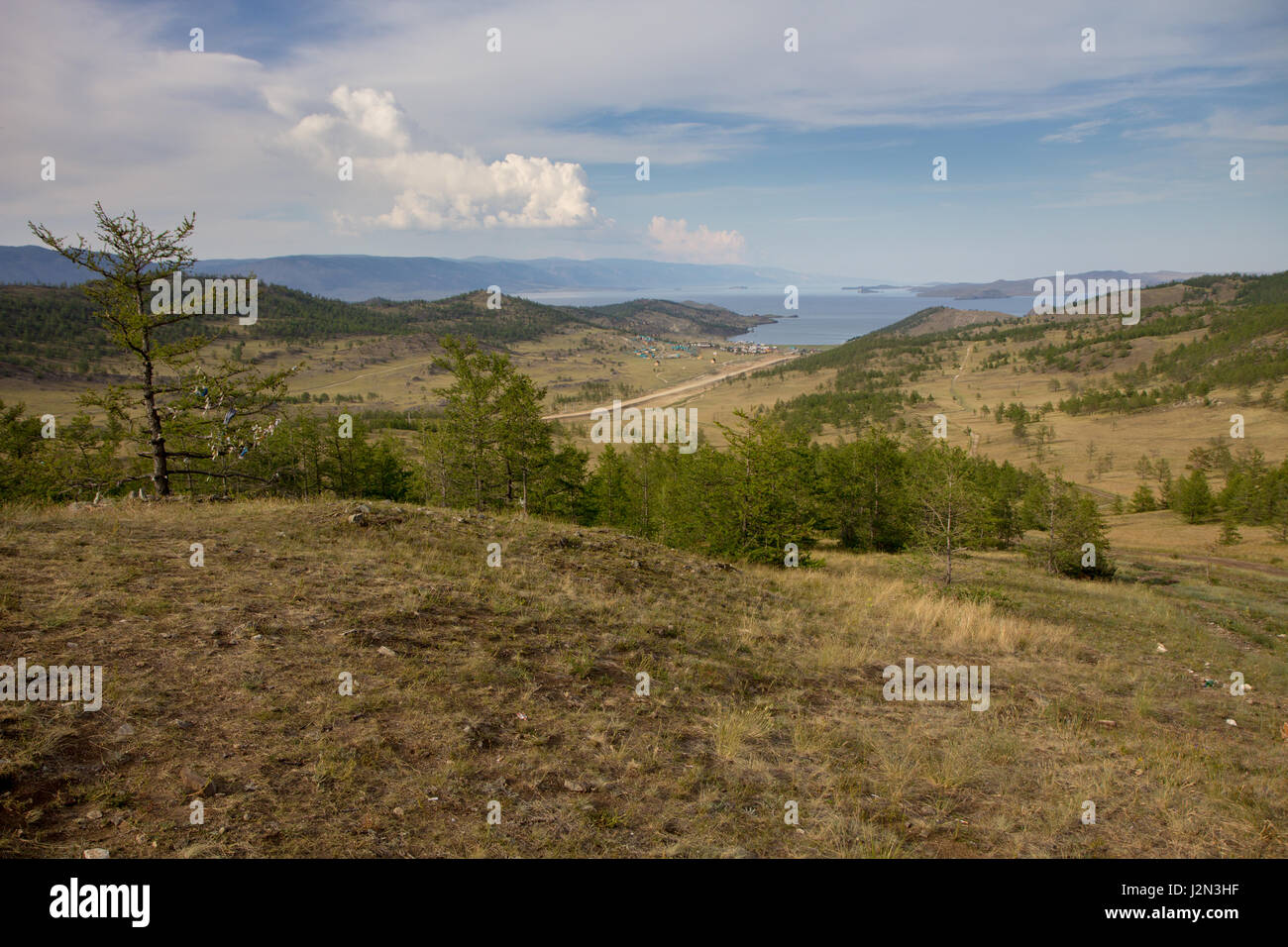 Belle vue sur le lac Baikal et Olkhon Ostrovo Banque D'Images