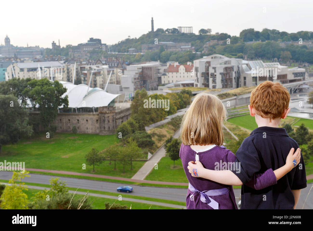 EN ONLY- referendum, Scottish Independence, Thomas Carruthers et Megan Tierney 4 Banque D'Images