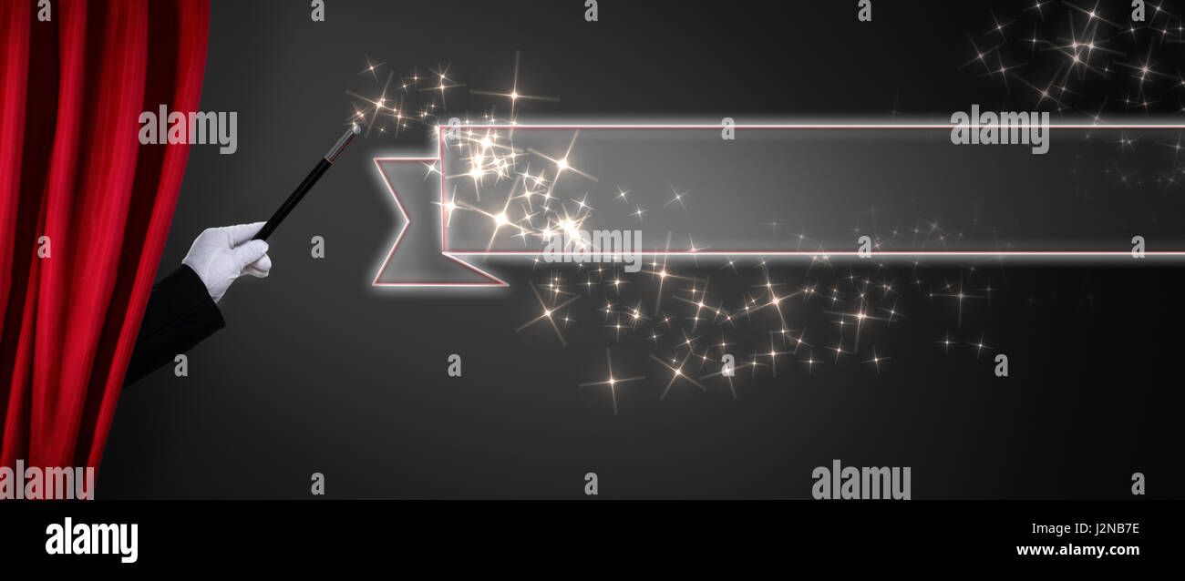 Baguette magique sur scène, concept publicitaire Banque D'Images