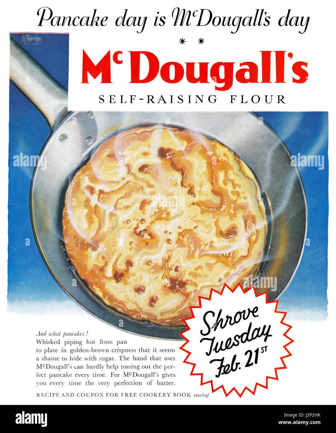 1939 La publicité pour McDougall Self-Raising Flour. Banque D'Images