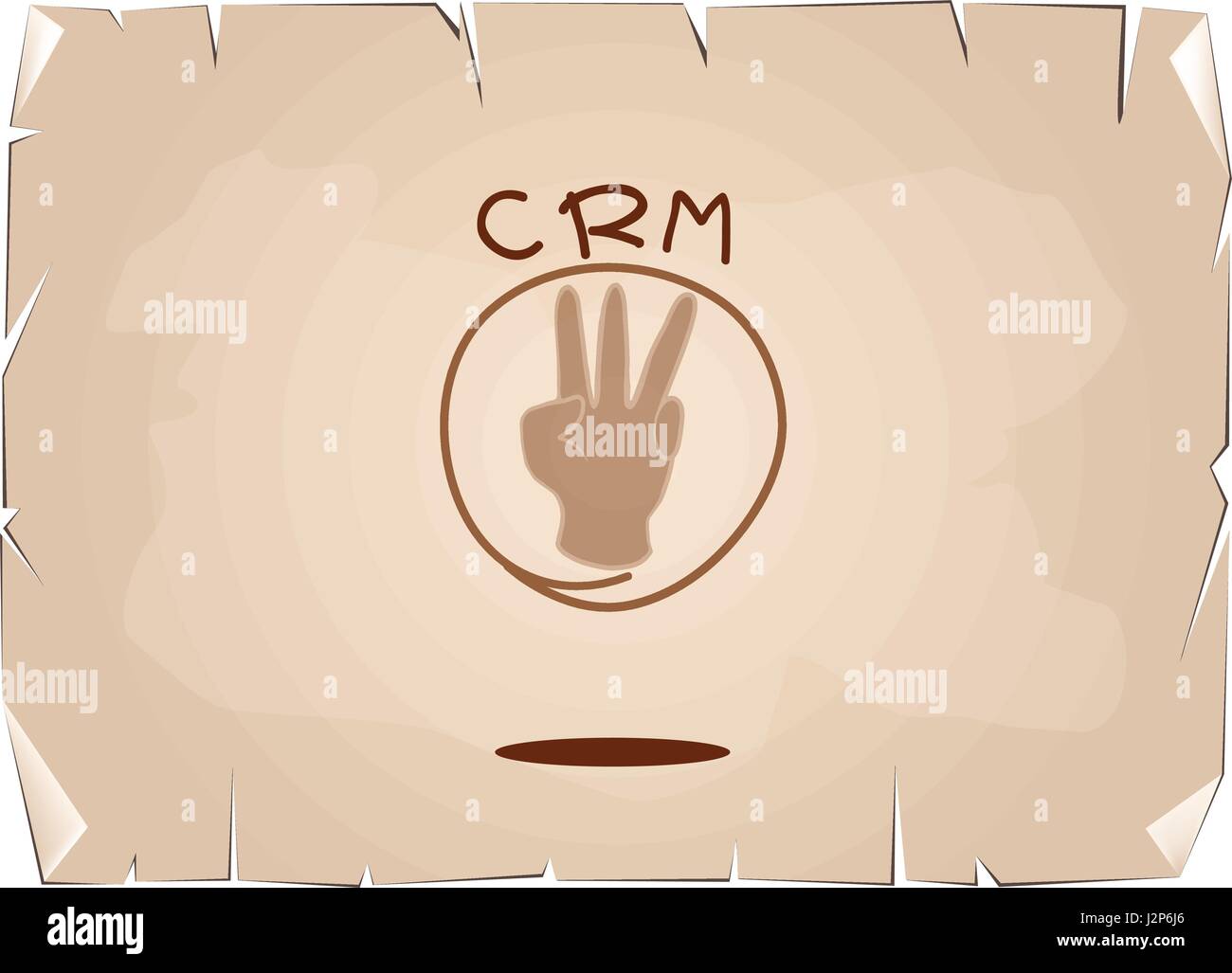 Concepts d'affaires, part signer avec CRM ou gestion de la relation client sur des concepts anciens Vintage Grunge Background Texture du papier. Illustration de Vecteur
