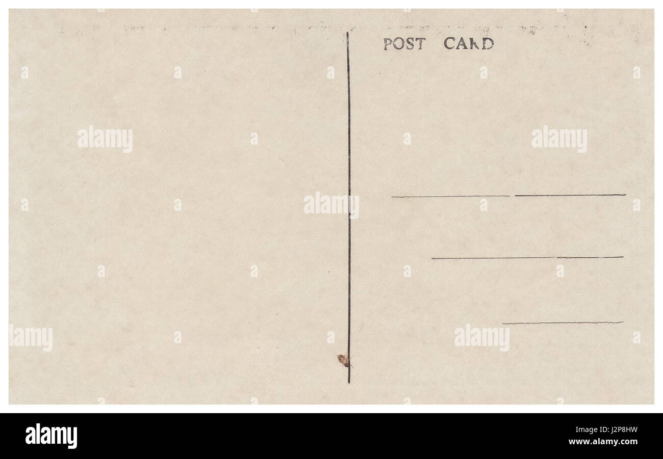 Retour d'une vieille carte postale. Carte postale ancienne isolé sur le fond blanc. Peut être utilisé comme arrière-plan. Banque D'Images