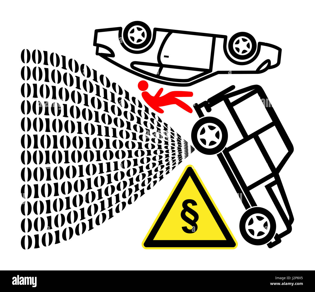 Les questions juridiques dans les accidents de véhicule autonome avec des blessés Banque D'Images