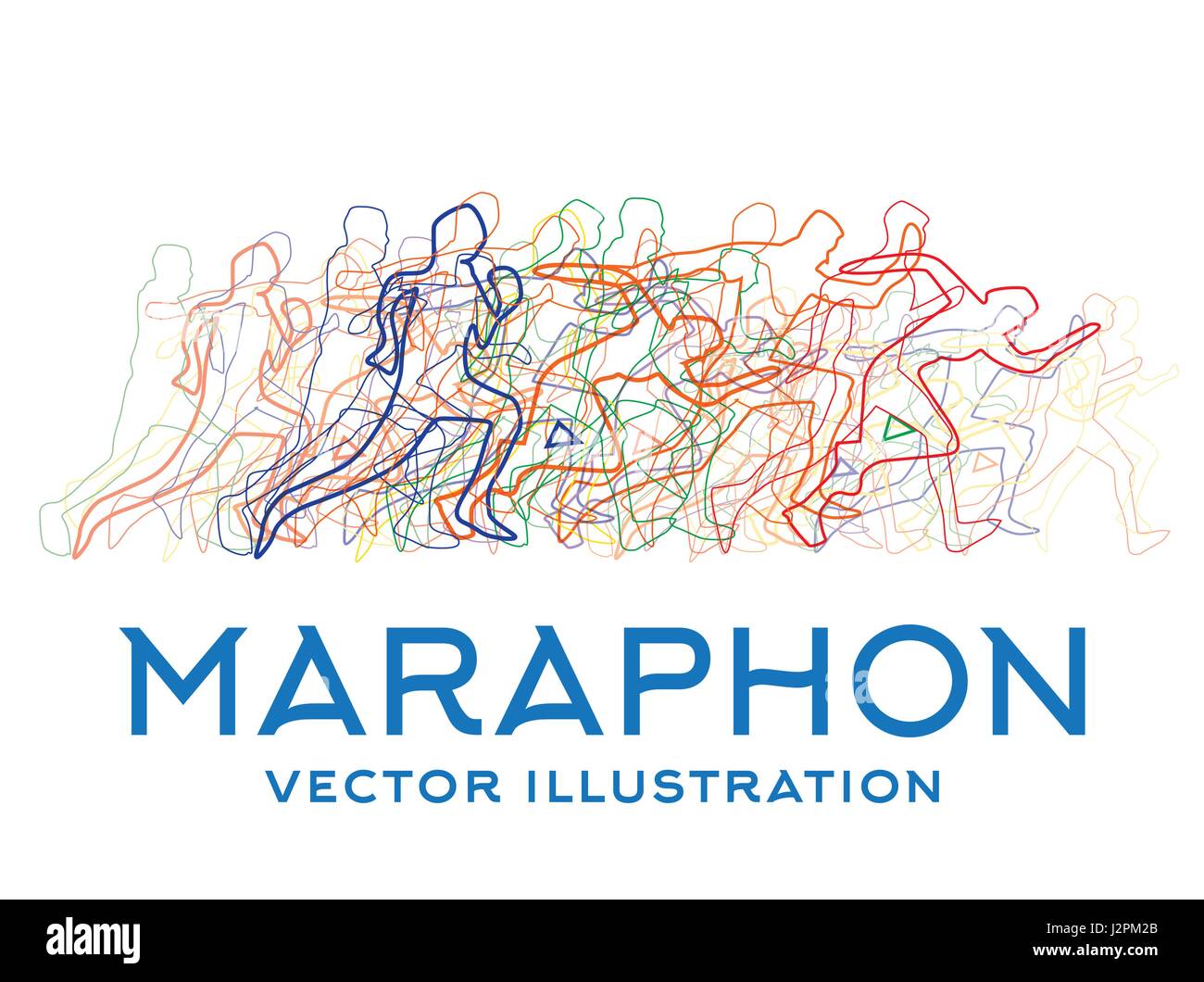 L'exécution de personnes. Concept de Marathon. Vector Illustration. Illustration de Vecteur