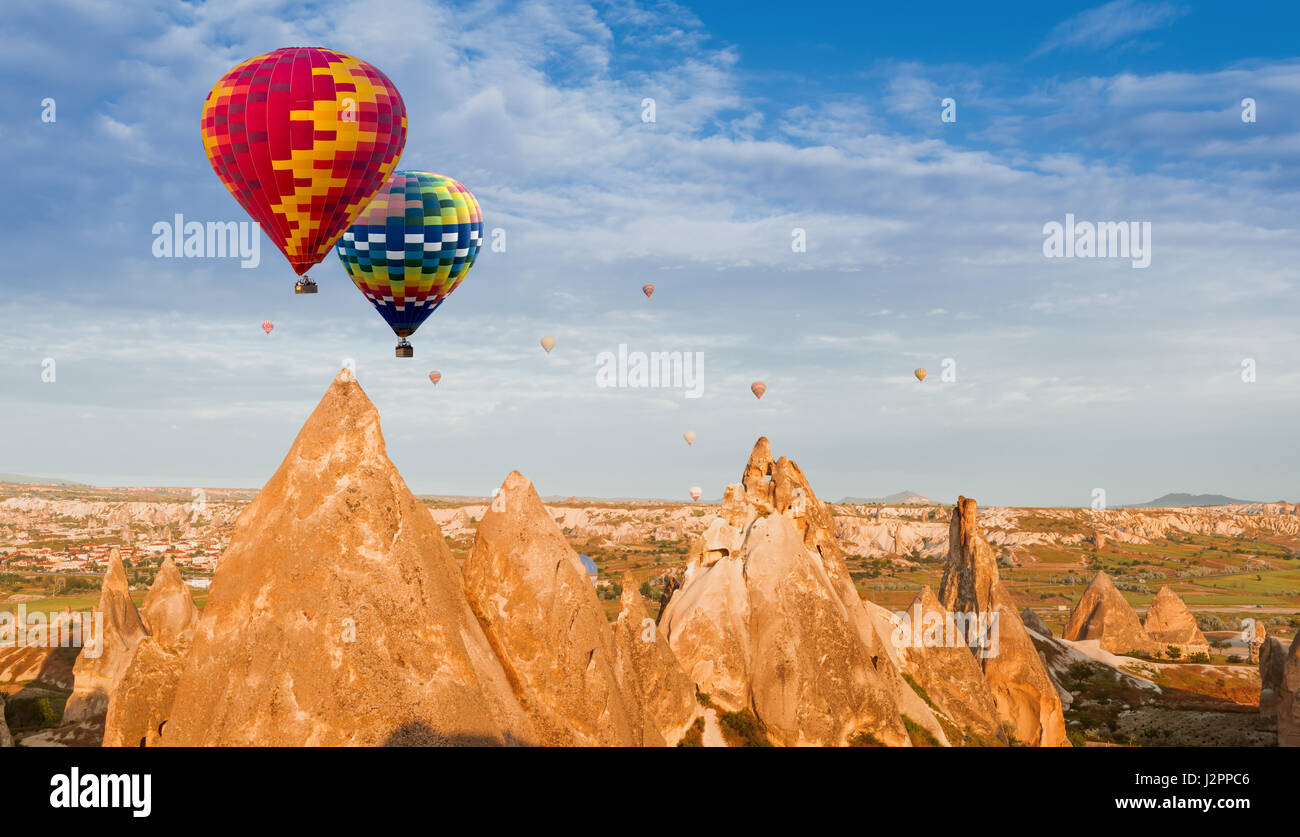 Montgolfière en Cappadoce, Turquie Banque D'Images