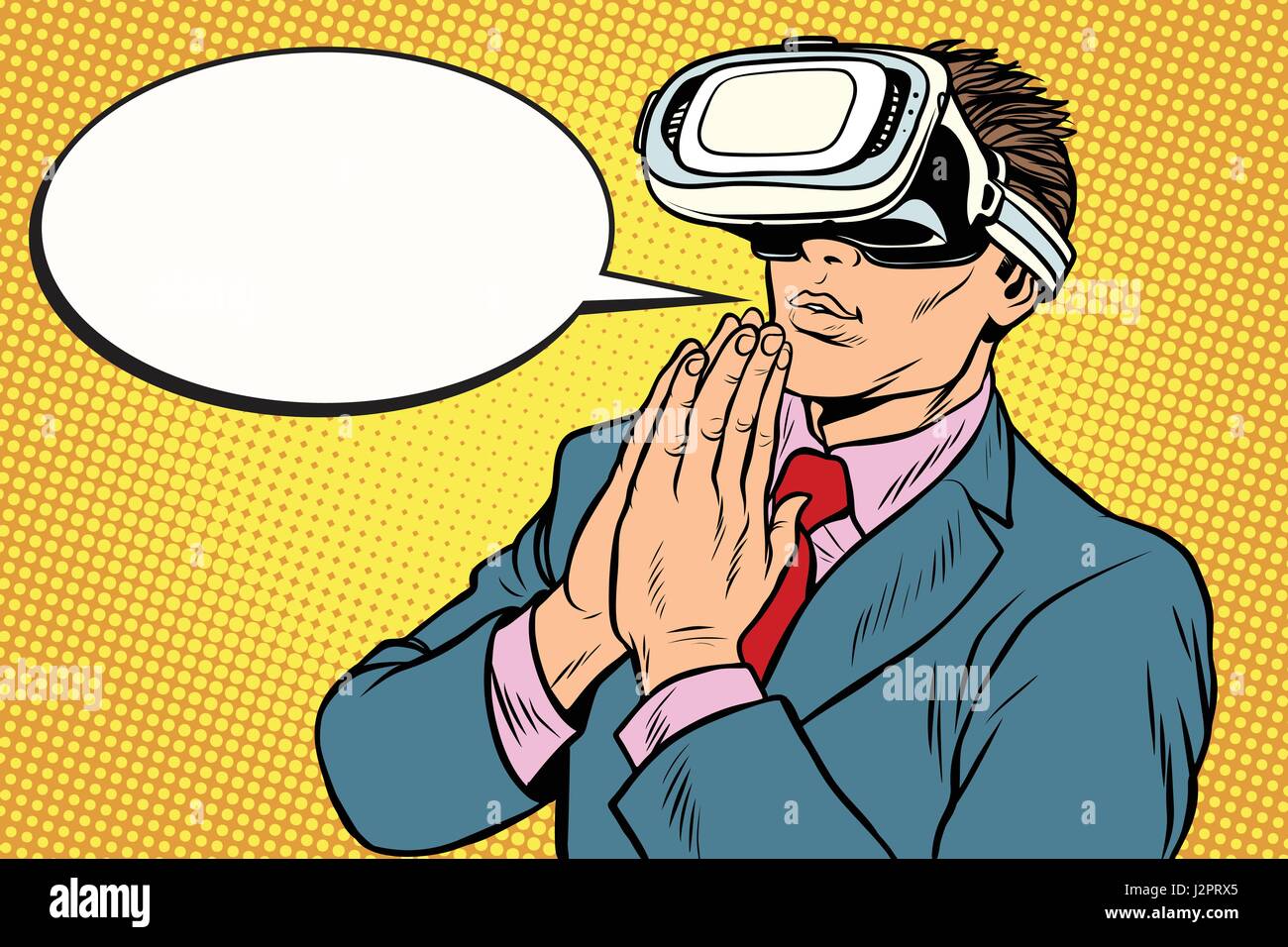 La prière de la RV, la religion et la technologie de réalité Illustration de Vecteur La prière de la RV, la religion et la technologie de réalité Illustration de Vecteur