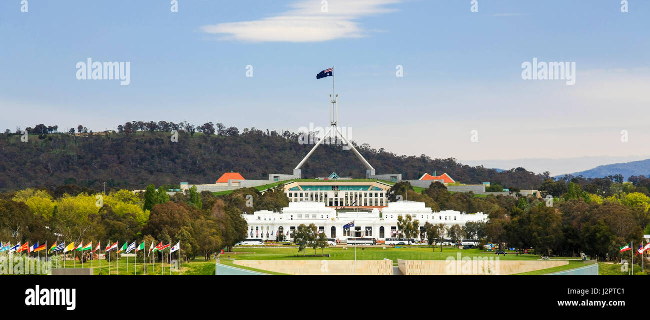 Ancien et nouveau Parlement Maisons, Canberra Banque D'Images