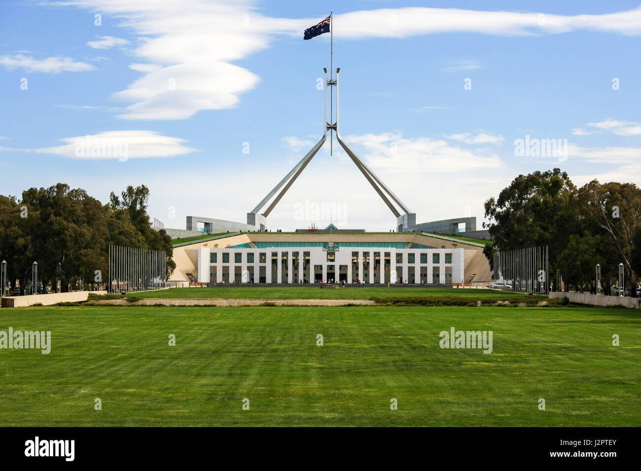 Nouveau Parlement, à Canberra, en Australie, où les hommes politiques se rencontrent pour s'asseoir et de débat Banque D'Images
