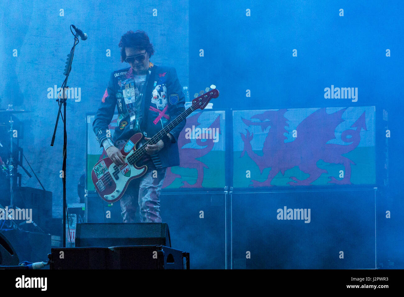 Nicky Wire de la Manic Street Preachers au Sziget Festival à Budapest, Hongrie Banque D'Images