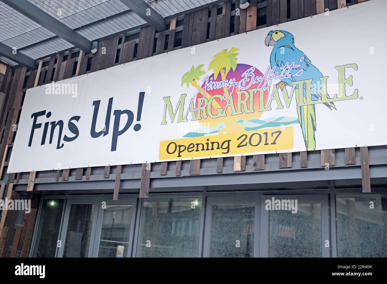 Jimmy Buffet's Margaritaville ouverture en 2017 dans le Cleveland, Ohio, appartements de divertissement. Banque D'Images