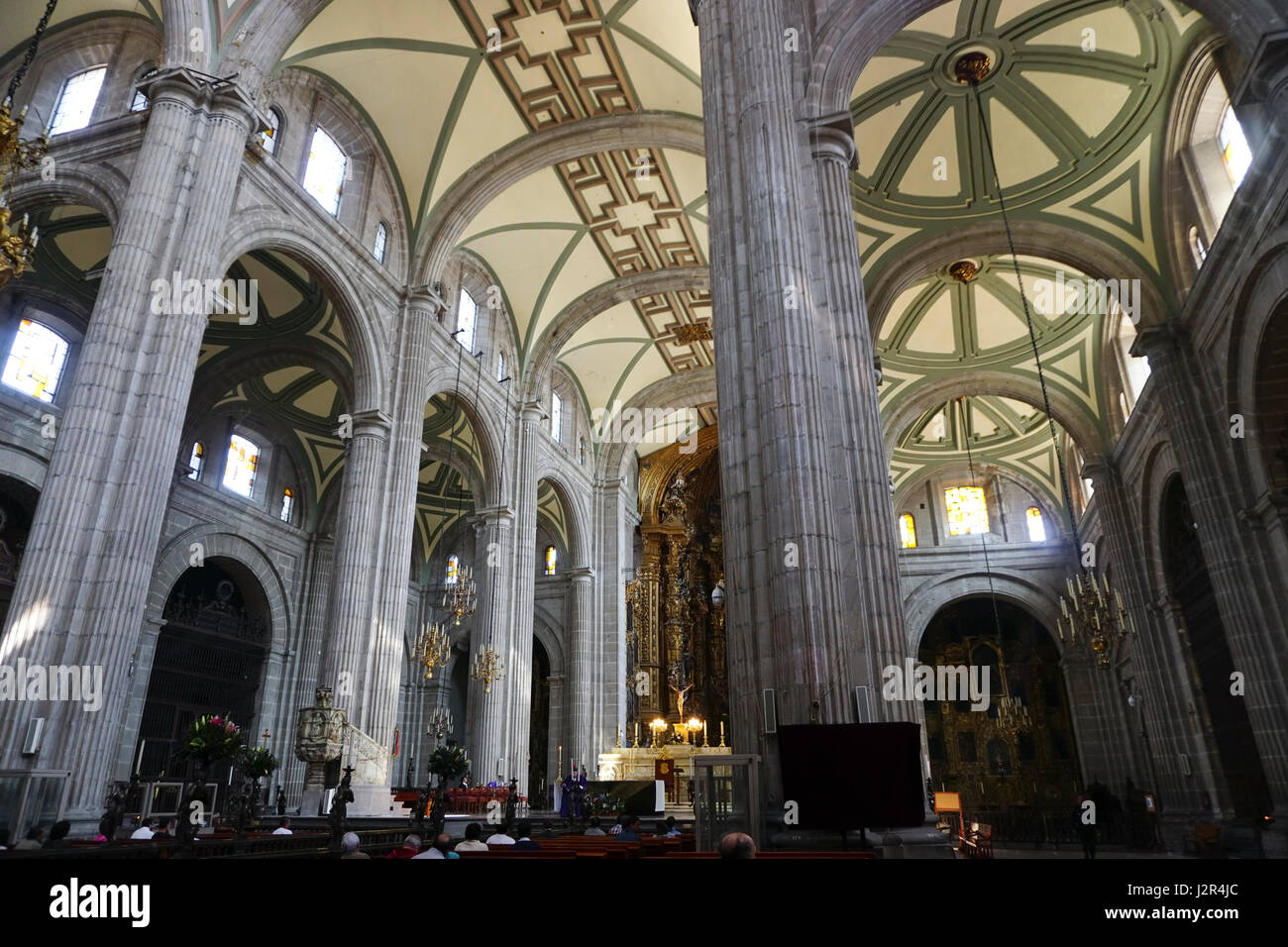Cathédrale de l'assomption de Marie dans le Zocalo de Mexico City, Mexique Banque D'Images