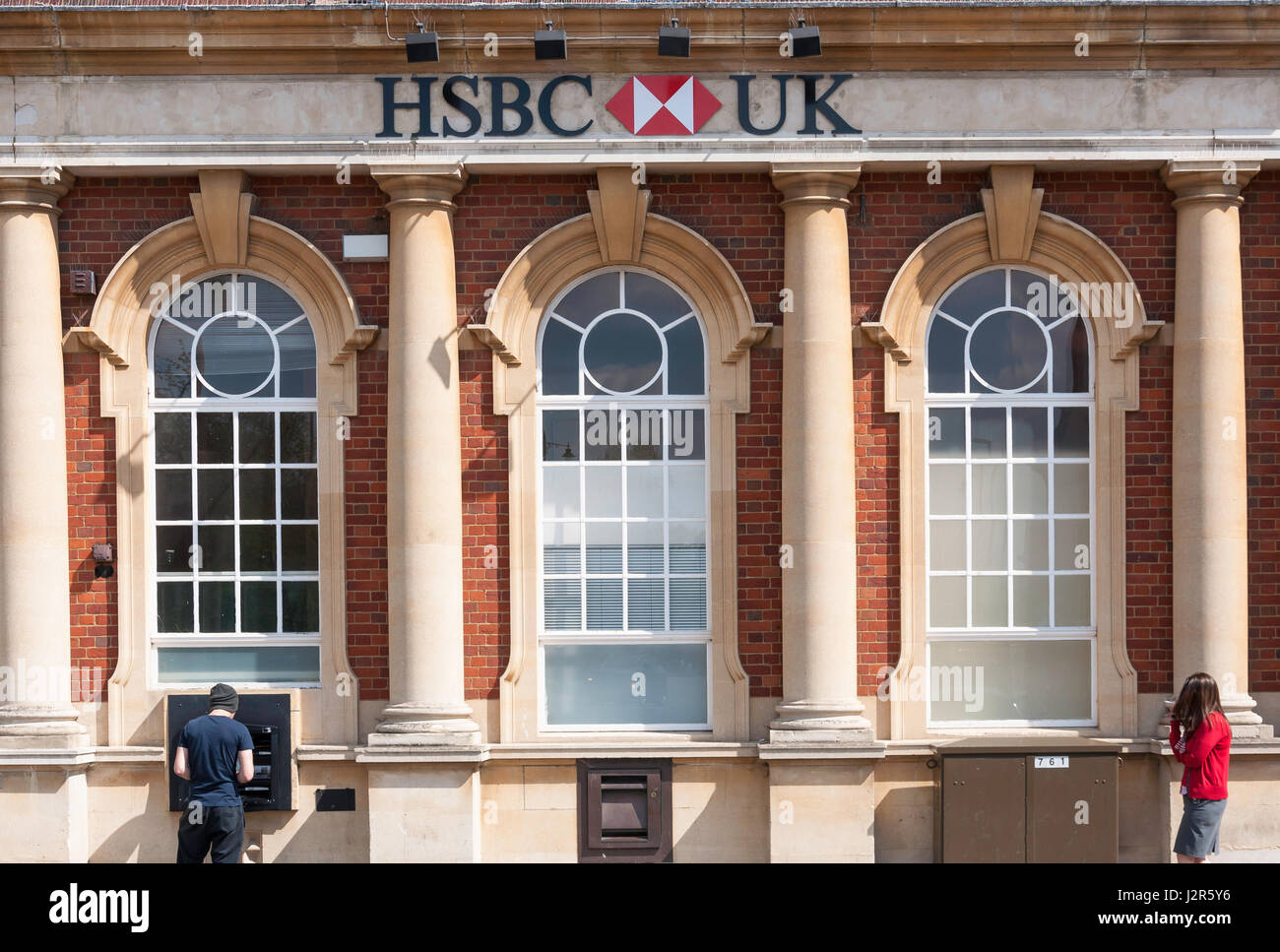 La banque britannique HSBC, Station, Letchworth Garden City, Hertfordshire, Angleterre, Royaume-Uni Banque D'Images