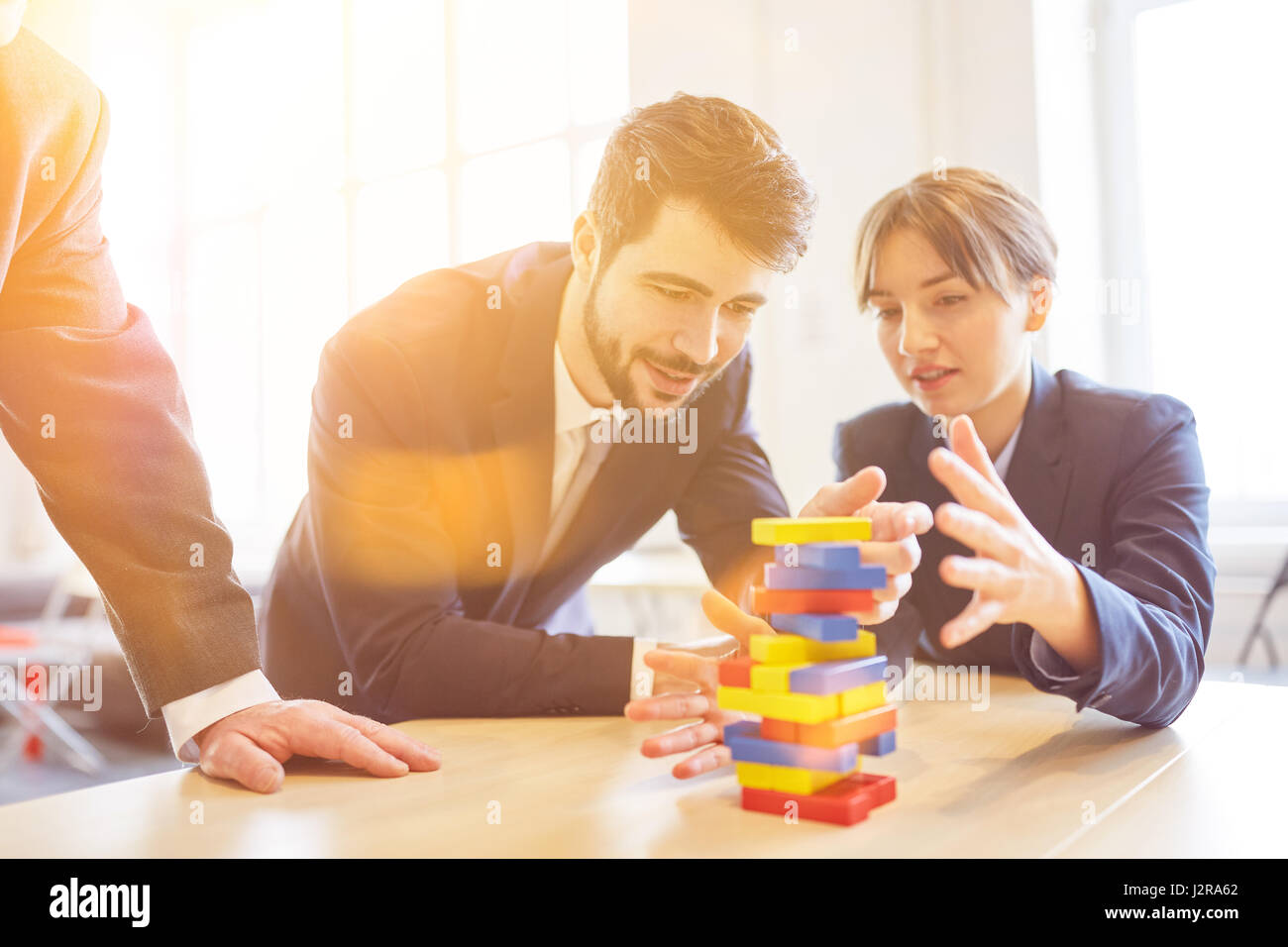 La construction modulaire de l'équipe pour le succès de la coopération et le travail d'équipe Banque D'Images