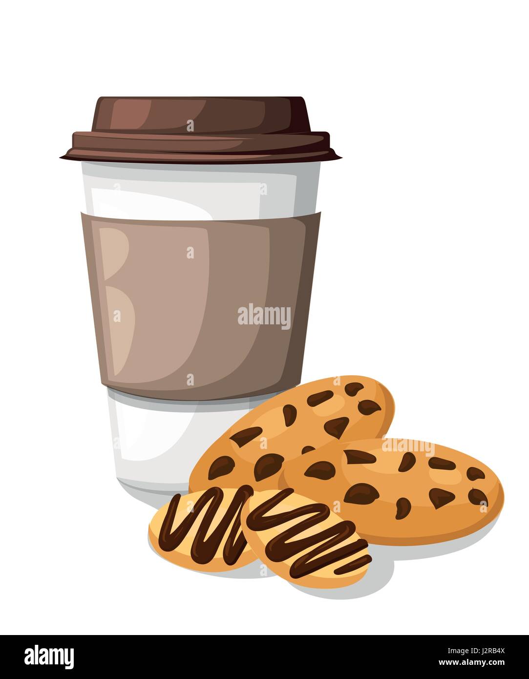 Icône représentant une tasse de café en papier isolé sur fond. Tasse à café en plastique avec du café chaud dans un style plat vector illustration Illustration de Vecteur