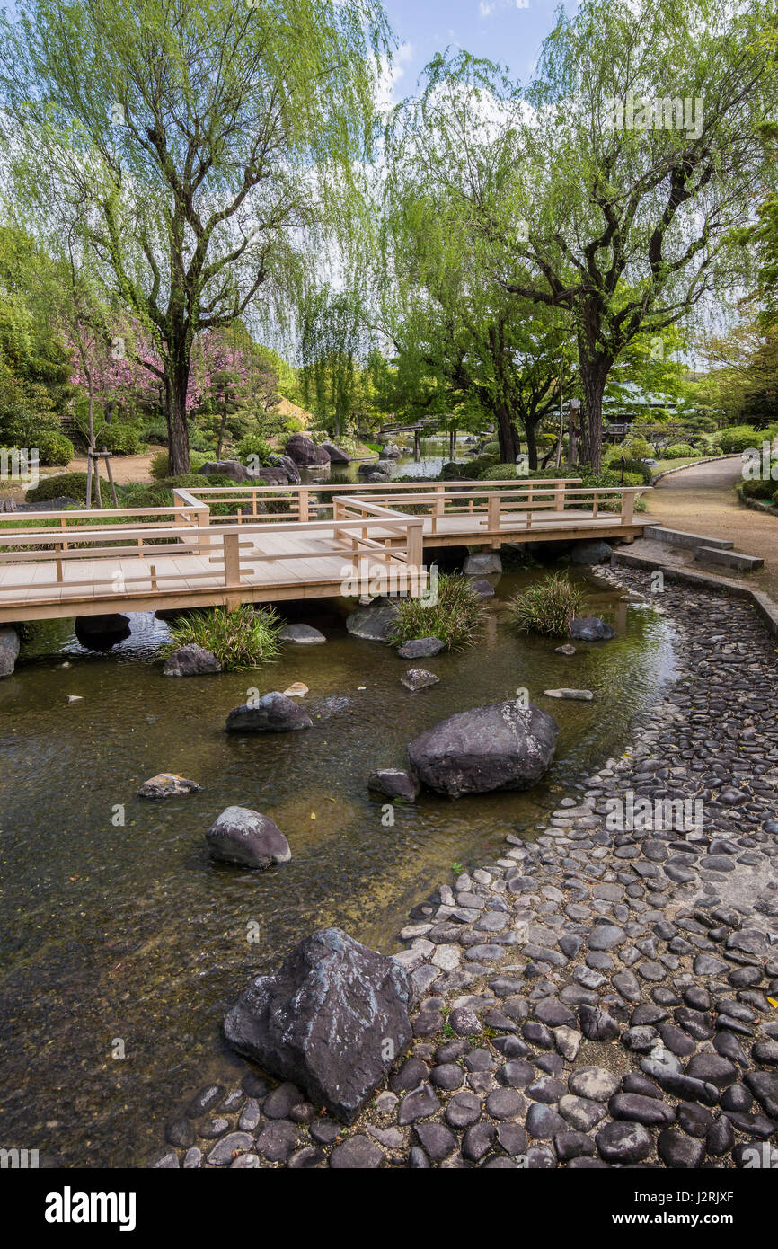 Parc Daisen Jardin Japonais - à l'époque médiévale, Osaka Sakai a prospéré et a servi comme un important intermédiaire entre le Japon et le reste de l'Asie. Daisen Banque D'Images