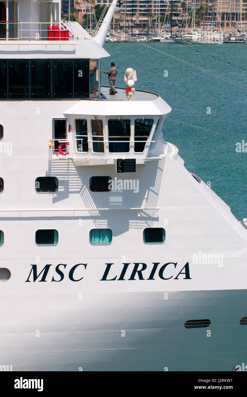 MSC Lirica. Île de Majorque à Palma de Majorque, Iles Baléares, Espagne, Europe. Banque D'Images