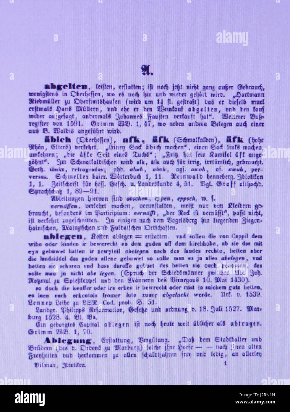 Cette œuvre fait probablement référence à une pièce de A.F.C. Vilmar, peut-être une œuvre philosophique ou littéraire intitulée « idiot » publiée à Kurhessen. Il explore les thèmes de l'identité et de l'aliénation sociale. Banque D'Images