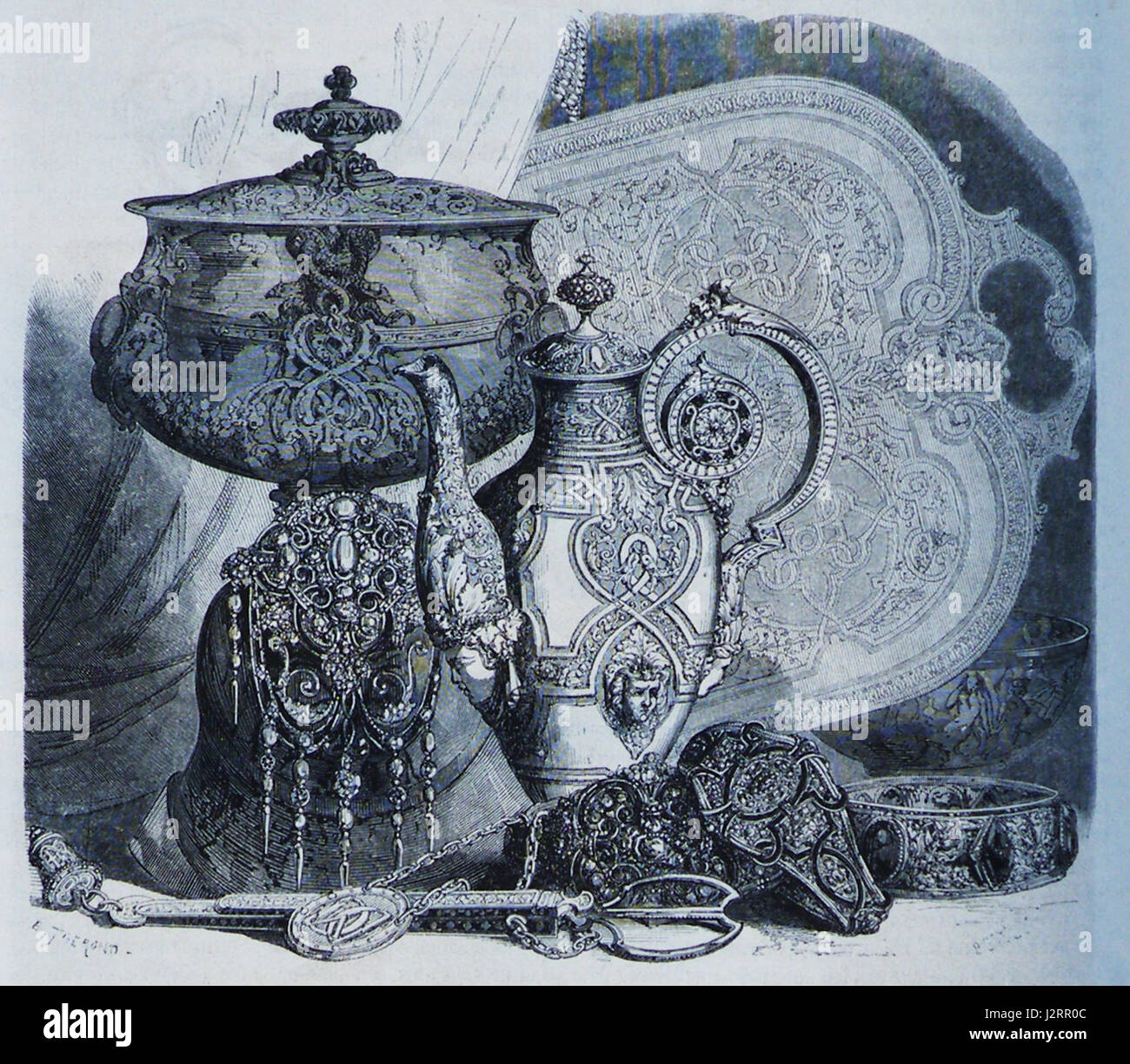 1855 bijoux orfevrerie Banque D'Images