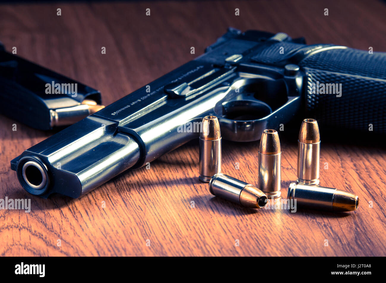 Pistolet Browning Hi-Power 9mm Banque D'Images