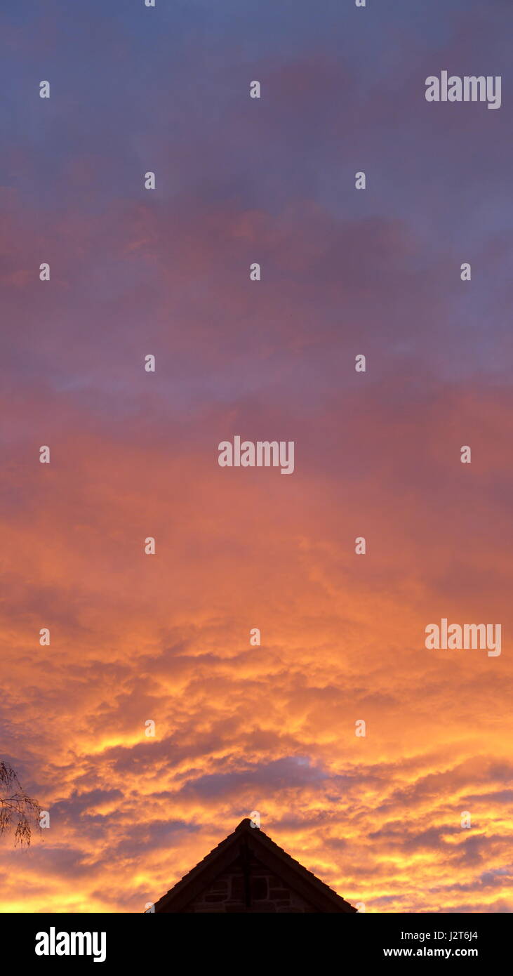 Ciel du Caire sur le Shropshire Banque D'Images