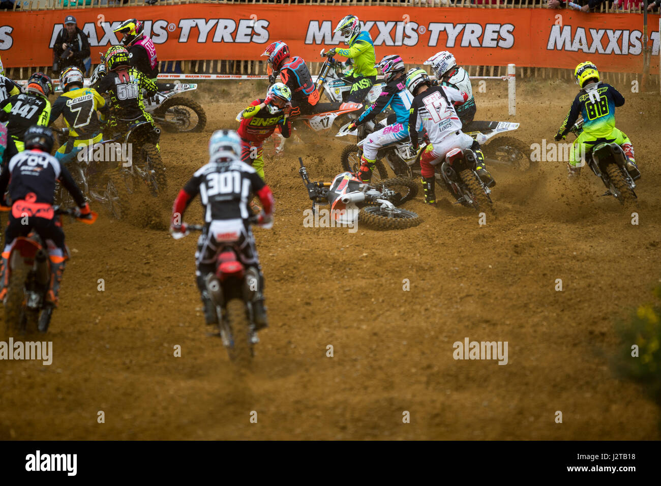 Canada Heights, Swanley, Kent, UK. 30 avril, 2017. Maxis British Motocross Championship , Royaume-Uni. 30 avril, 2017. Swanley , Motocross Championship Round 3 au Canada heights.© Jason Richardson / Alamy Live News Banque D'Images