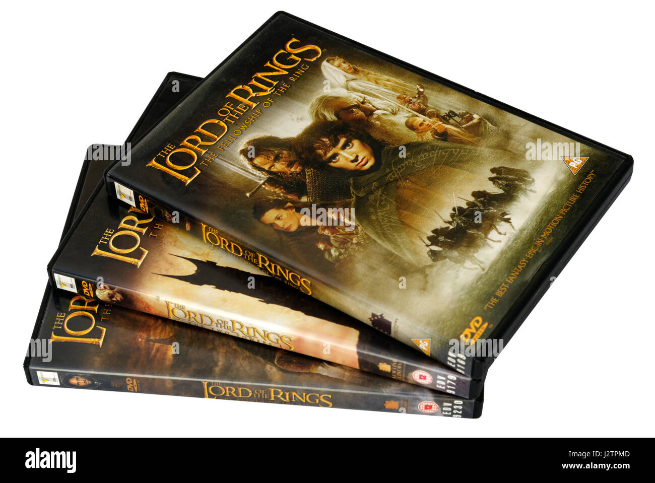 Le Seigneur des Anneaux DVD - Les trois films Communauté de l'anneau, les  deux tours et le retour du roi Photo Stock - Alamy