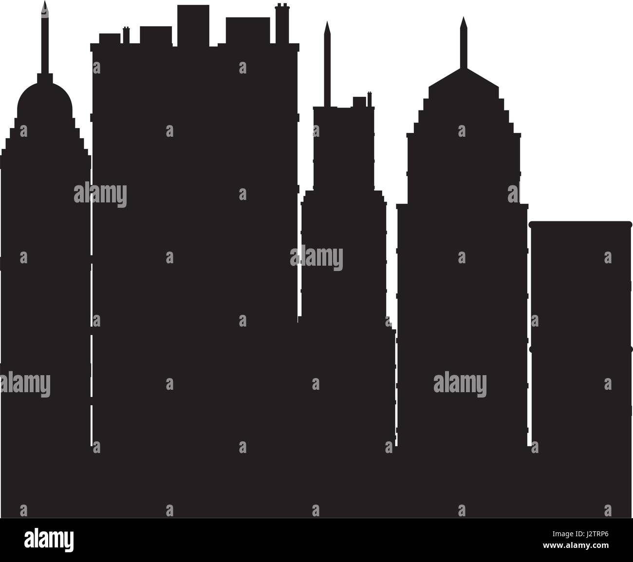 La construction de tours ville haute silhouette de l'image Illustration de Vecteur