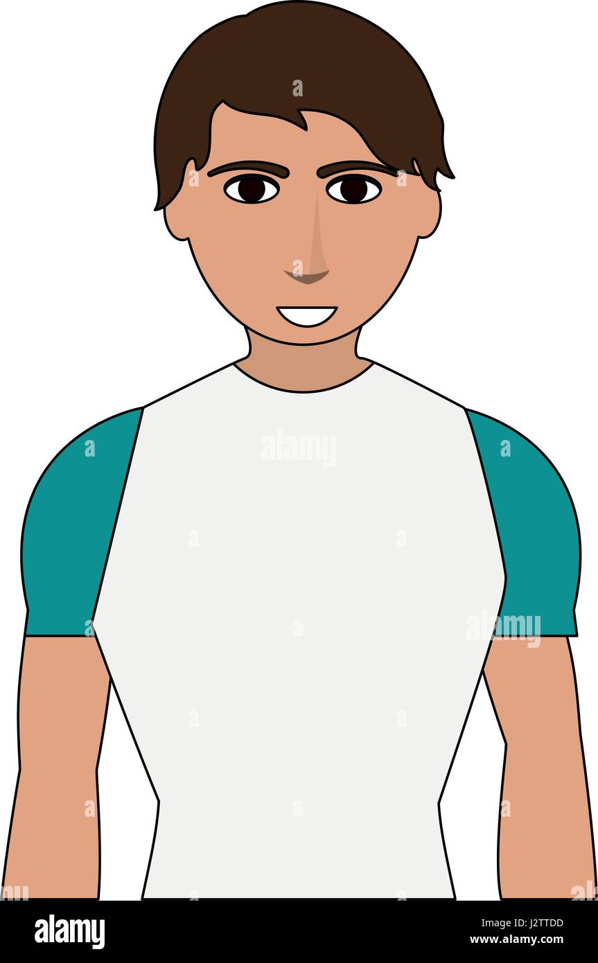 L Homme Dessin Anime Image Couleur Avec Atlethic Corps Image Vectorielle Stock Alamy