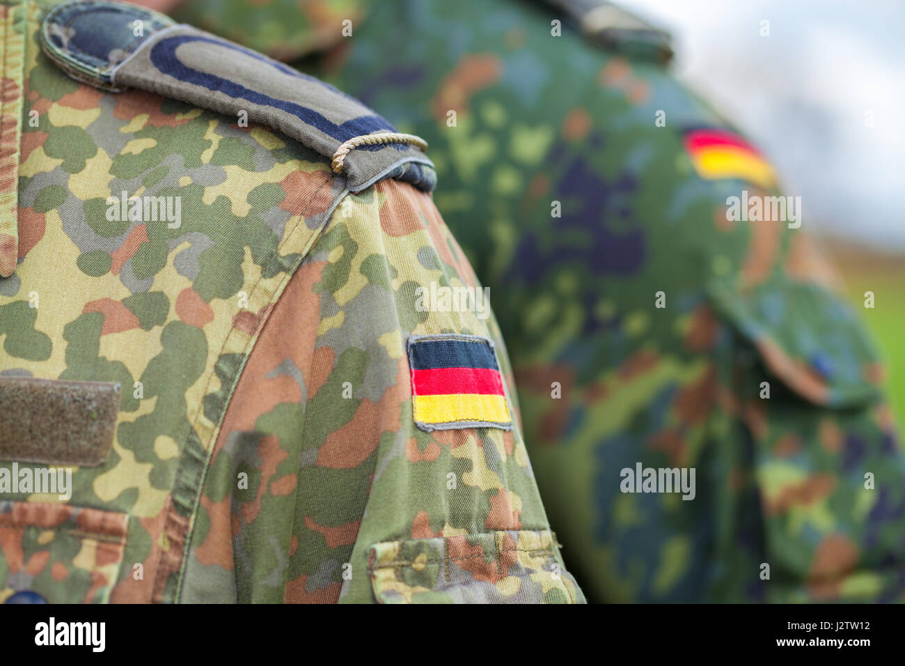 Drapeau allemand sur l'uniforme de l'armée allemande Banque D'Images