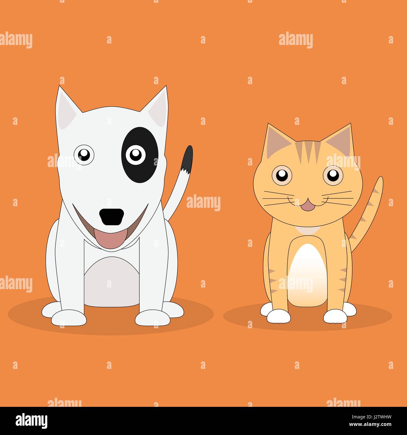 Les chiens et les chats. Illustration de Vecteur