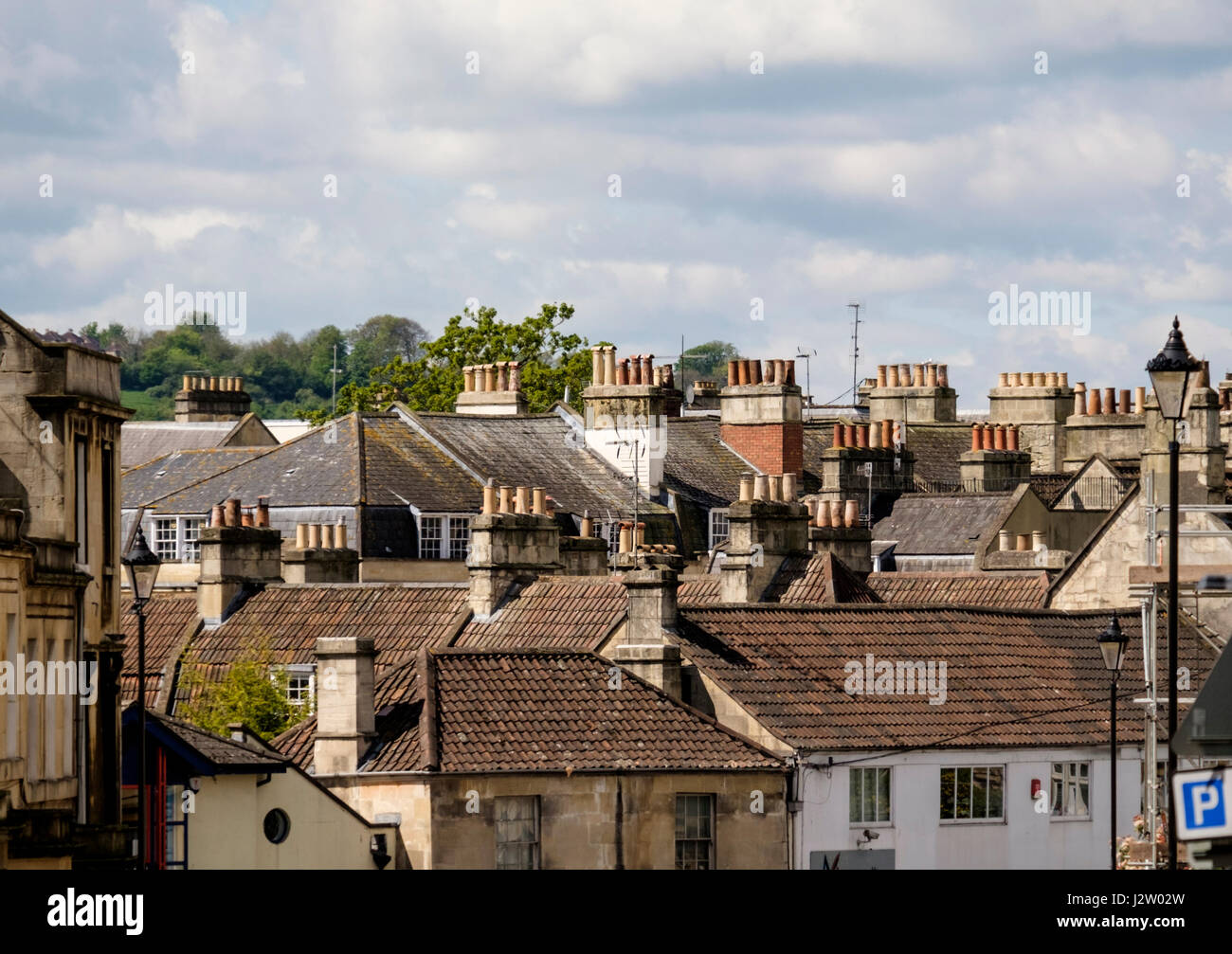Dans les toits de la ville de Bath somerset england UK Banque D'Images