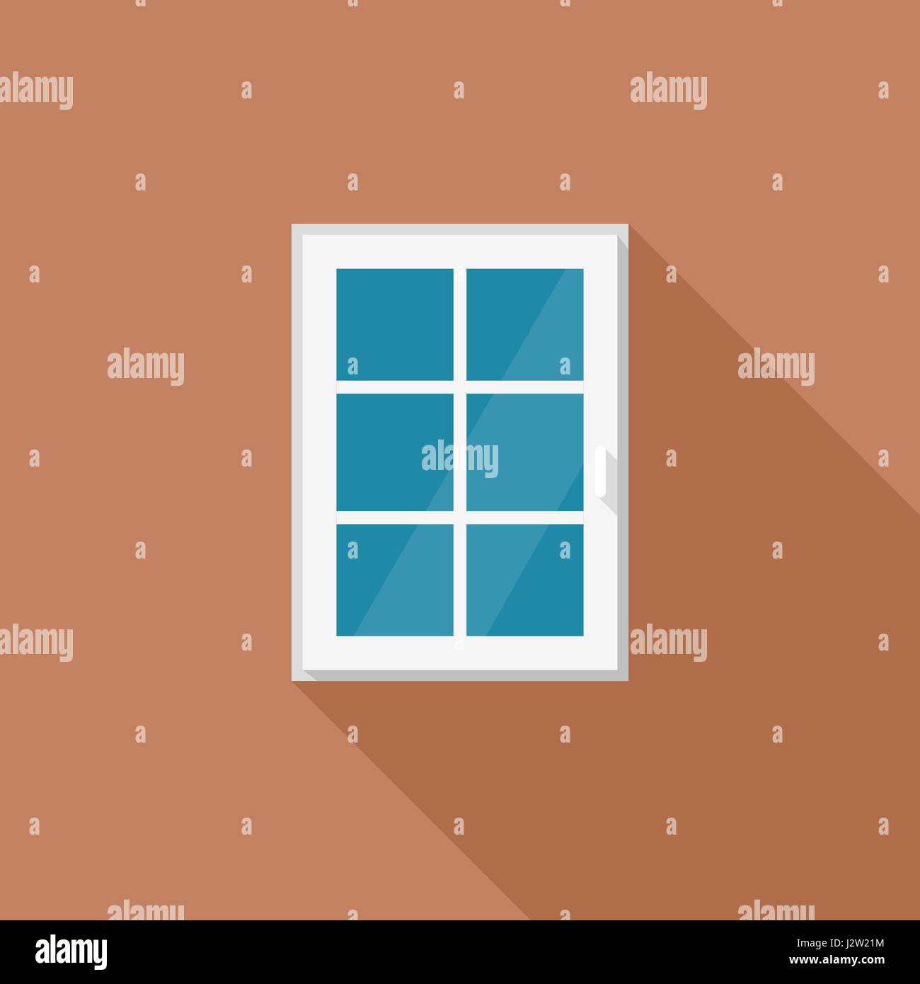 Fenêtre avec cadre blanc Illustration de Vecteur