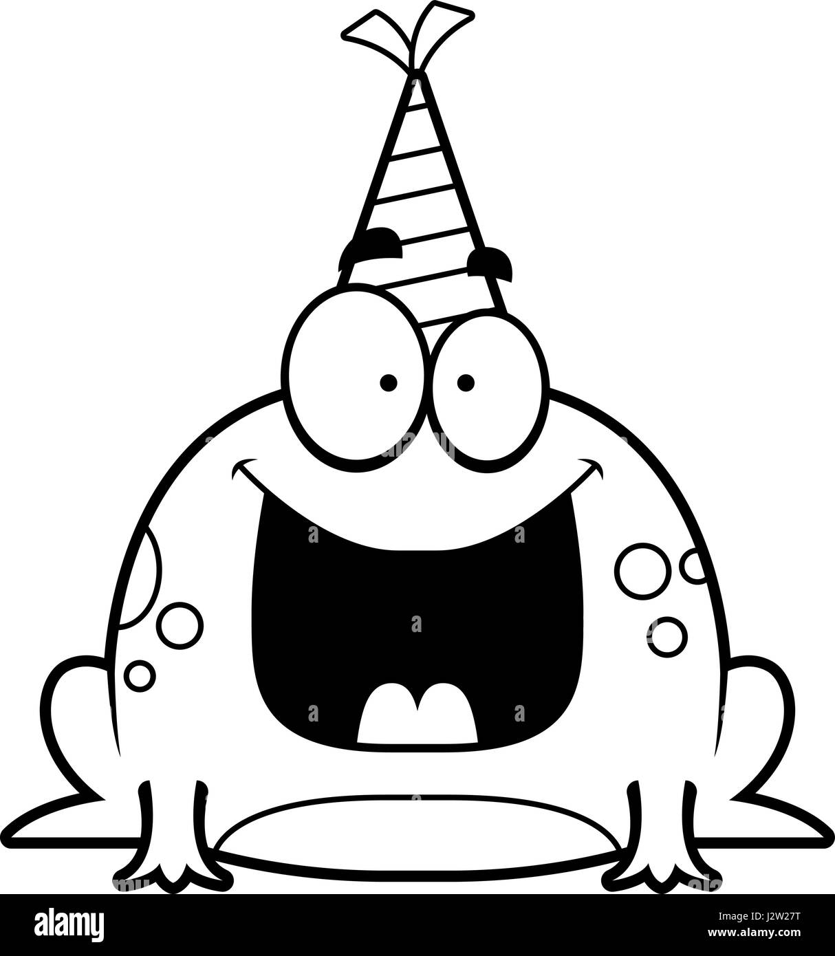 Illustration d'un dessin d'une grenouille avec un chapeau de fête à heureux  Image Vectorielle Stock - Alamy