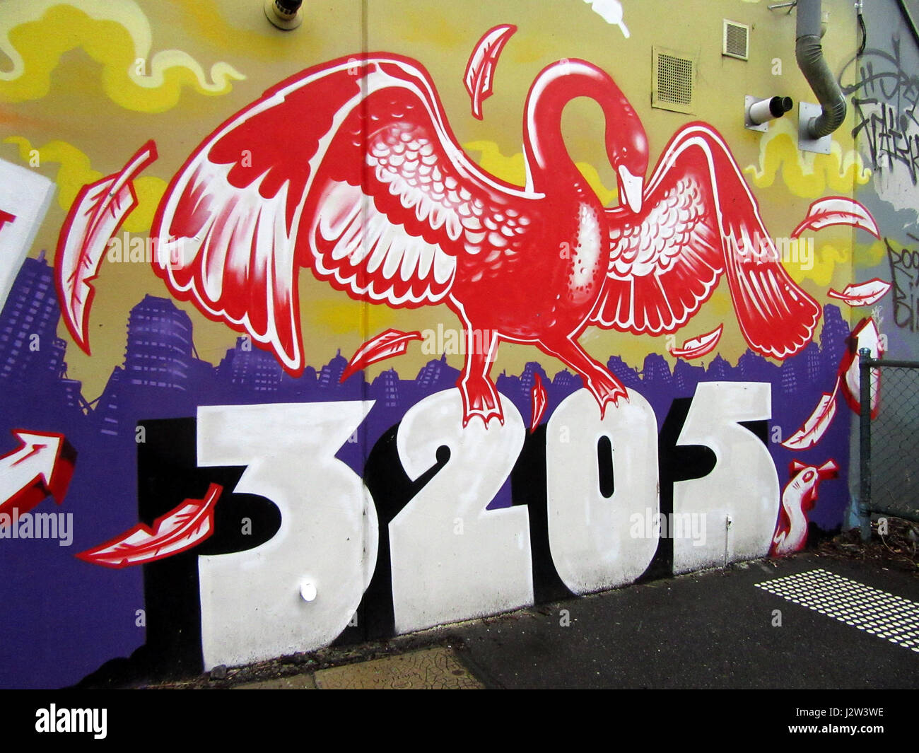 Graffitis au sud de la gare de Melbourne à Melbourne, Victoria, Australie le 11 mai 2016 Photo de Keith Mayhew Banque D'Images