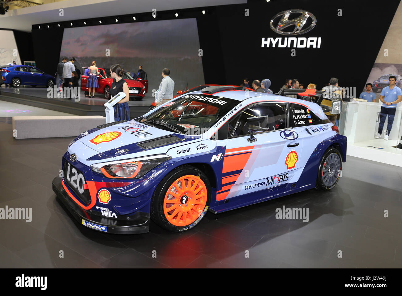 ISTANBUL, TURQUIE - 22 avril 2017 : Hyundai i20 WRC sur l'affichage à l'Autoshow Istanbul Banque D'Images