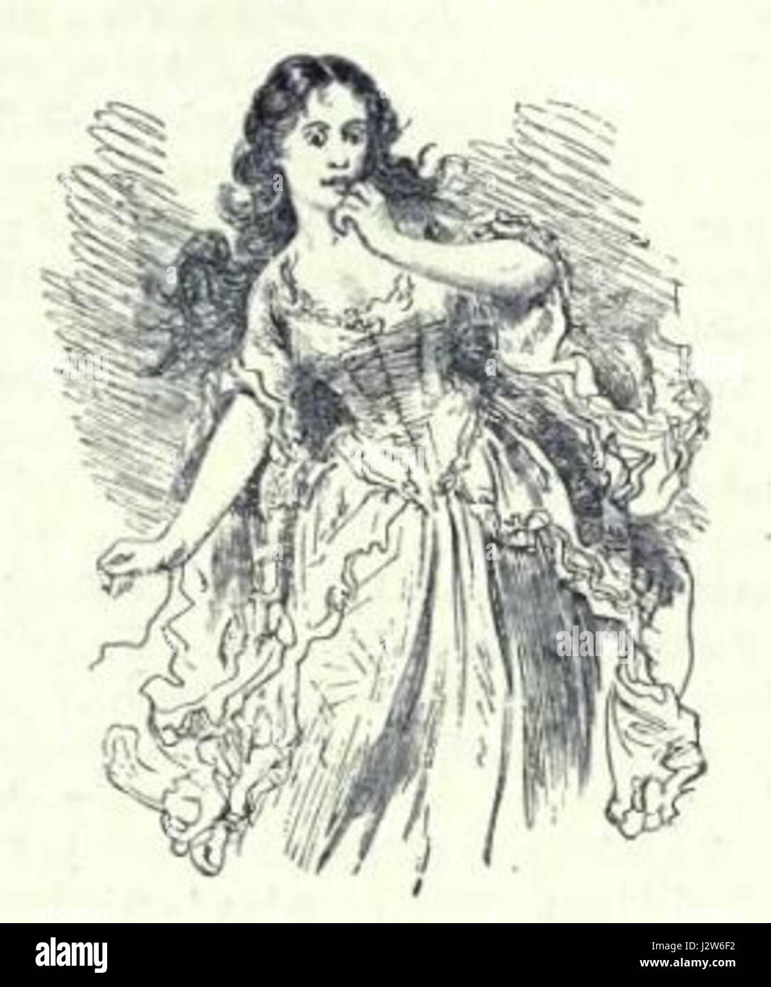 Jenny Lind joue Lucie dans une production au Svenska Teatern. Cette représentation de Lucie par Lind met en valeur son talent dans les arts dramatiques, en particulier dans le théâtre suédois au cours de sa carrière renommée. Banque D'Images