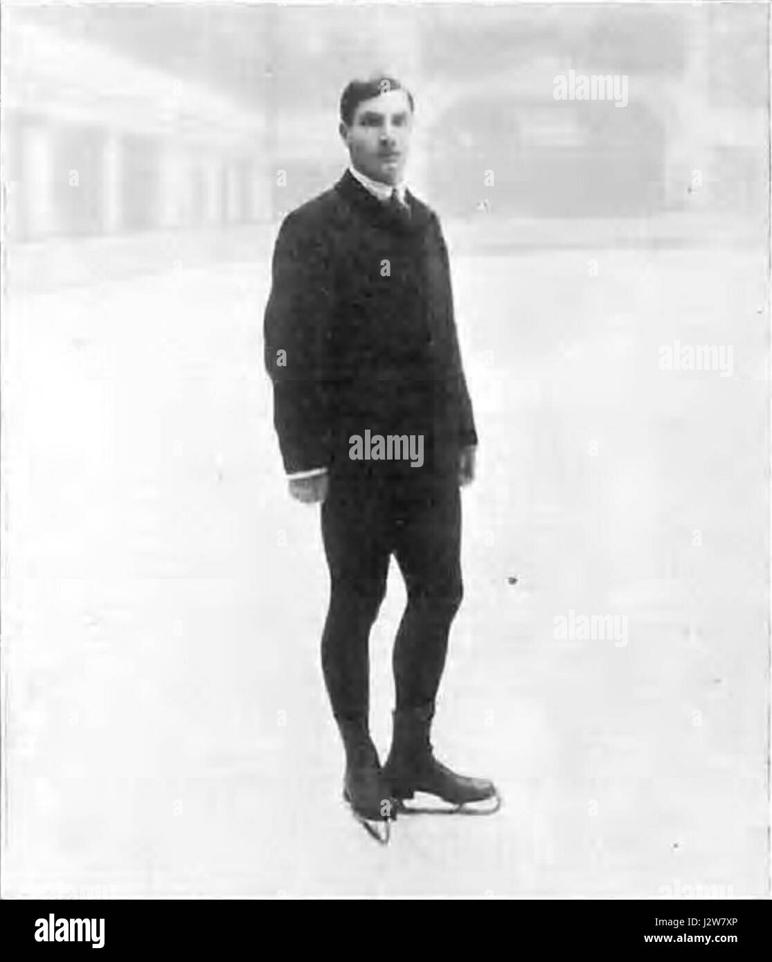Jeux Olympiques 1908 Ulrich Salchow, patinage sur glace Banque D'Images