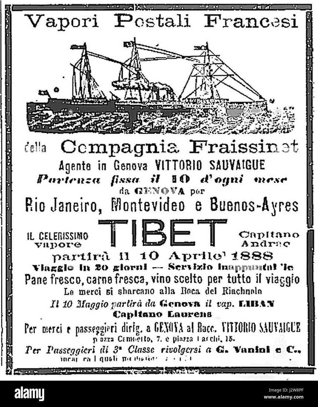 1888-03-19-Compagnia-Fraissinet Banque D'Images