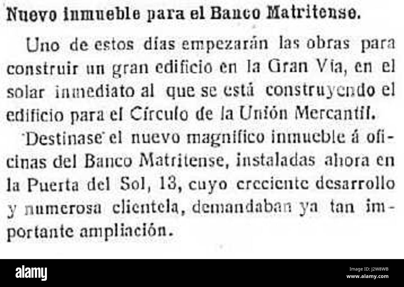 1919-Banco-Matritense Banque D'Images