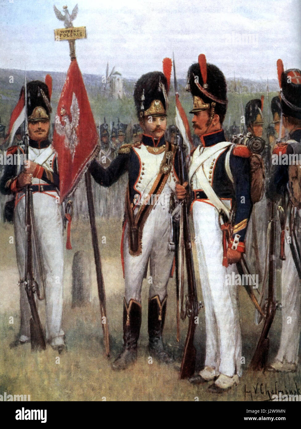 Une référence historique au 5e régiment d'infanterie du duché de Varsovie, une importante unité militaire de l'époque napoléonienne. Banque D'Images