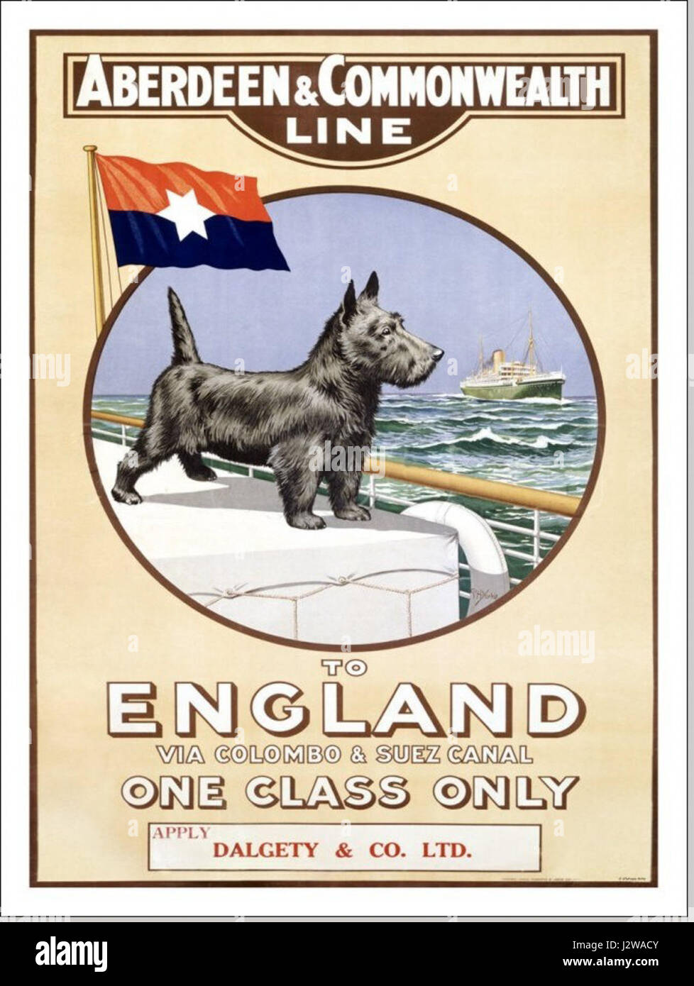 La ligne Aberdeen & Commonwealth fait référence à un service historique d'expédition ou de transport, impliquant probablement des connexions entre Aberdeen et d'autres régions, mettant l'accent sur le commerce ou l'activité maritime. Banque D'Images