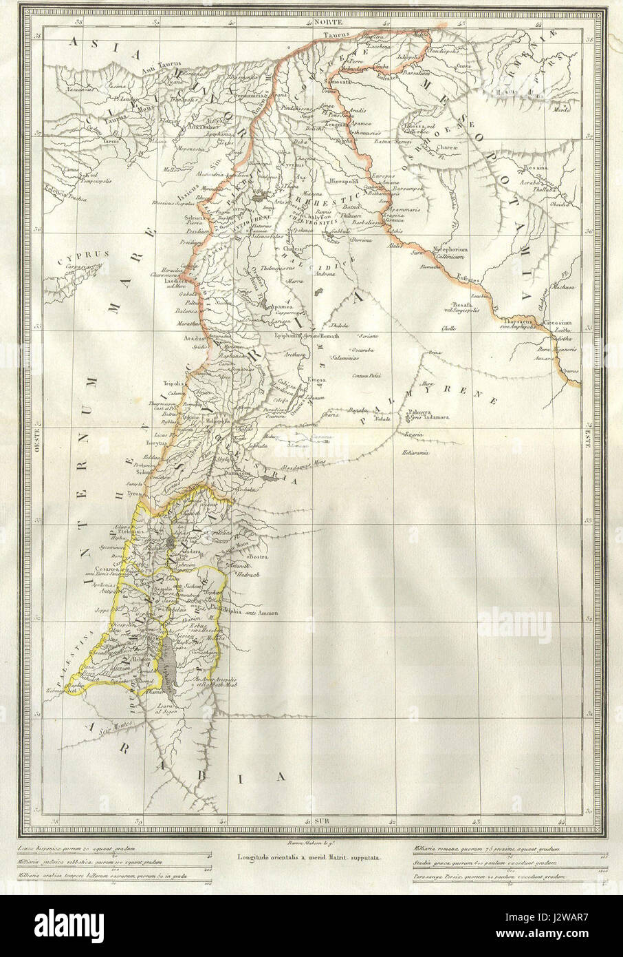 1859 Alabern Carte d'Israël, de Palestine, ou terre sainte et la Syrie dans l'Antiquité - Geographicus - Syrie-alabern-1859 Banque D'Images