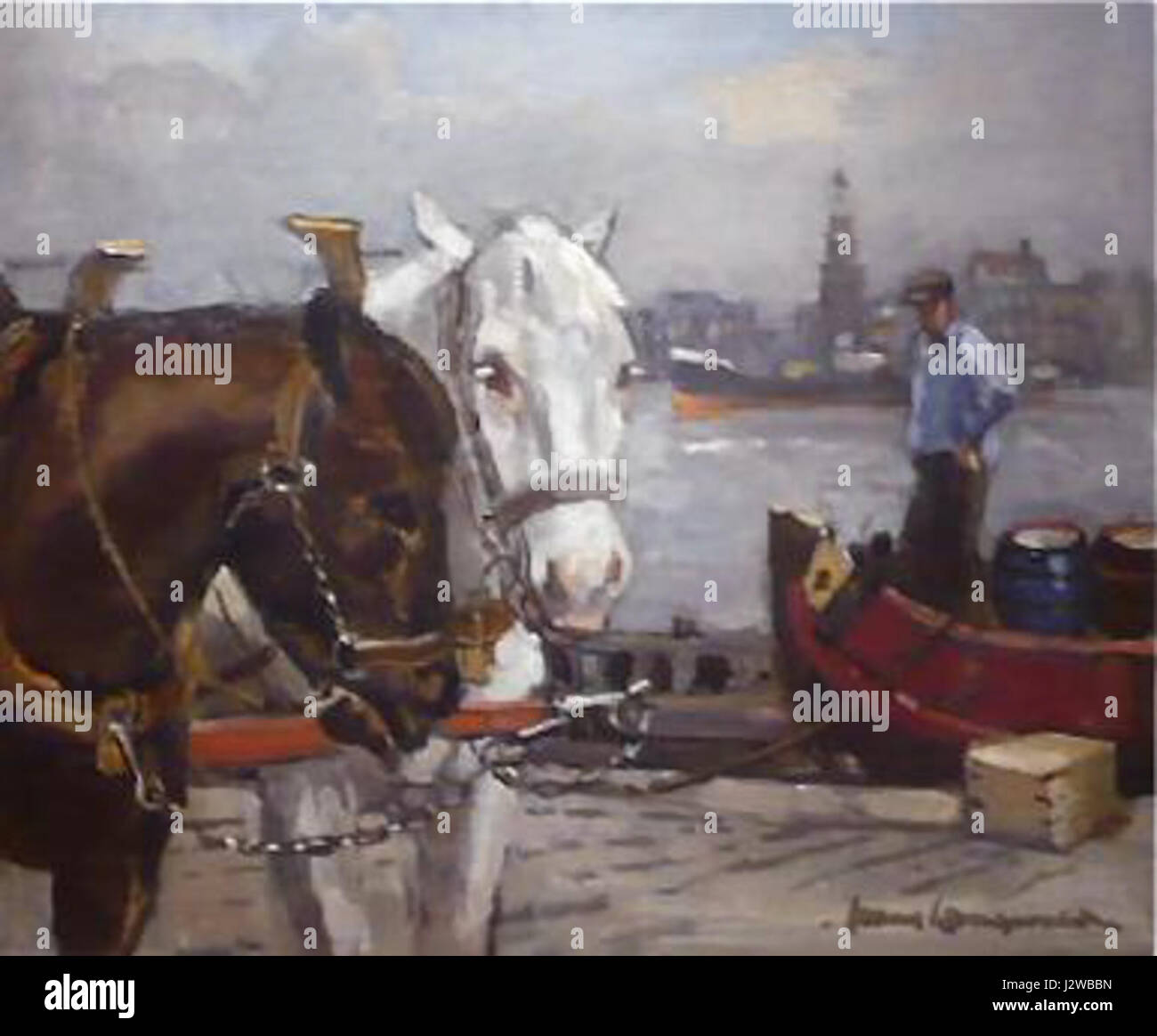 2paarden-langeveld Banque D'Images