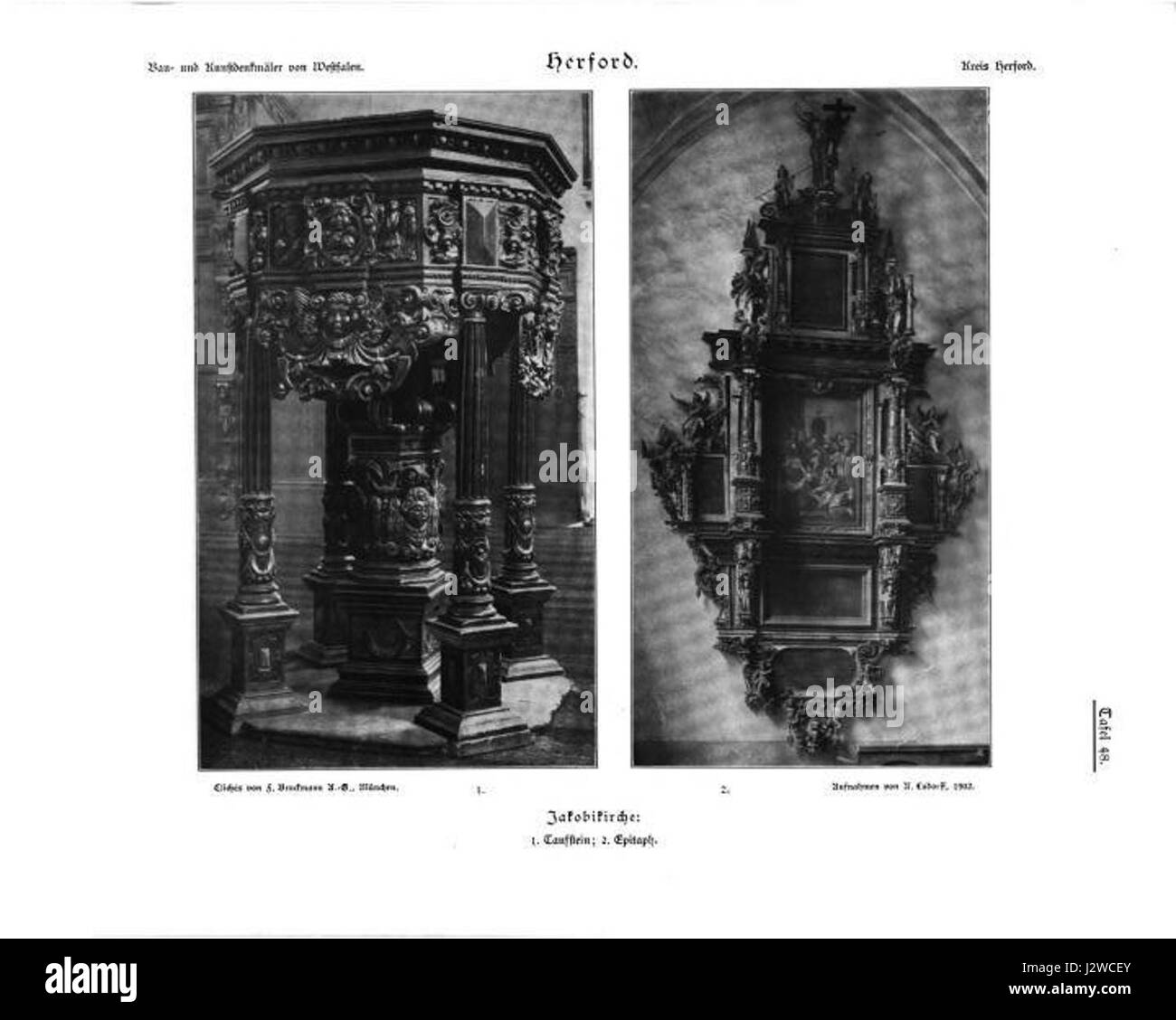Une image de 'Herford Tafel 48', une œuvre d'art historique ou un artefact conservé au musée Herford. La pièce fait partie d'une collection de 102 panneaux mettant en vedette régional Banque D'Images Une image de 'Herford Tafel 48', une œuvre d'art historique ou un artefact conservé au musée Herford. La pièce fait partie d'une collection de 102 panneaux mettant en vedette régional Banque D'Images
