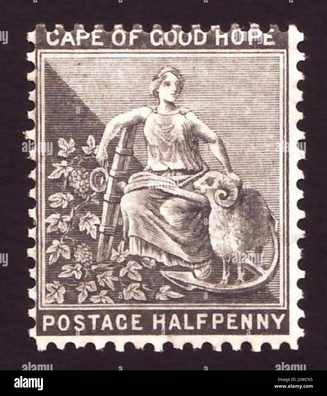 1875 Cap de Bonne Espérance 1-2d noir-grisâtre SACC 23 Wmk Couronne CC LMM Banque D'Images