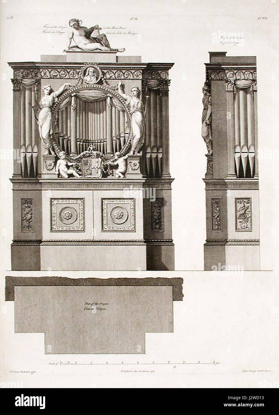 20 St James Square - orgue dans une salle de musique Banque D'Images